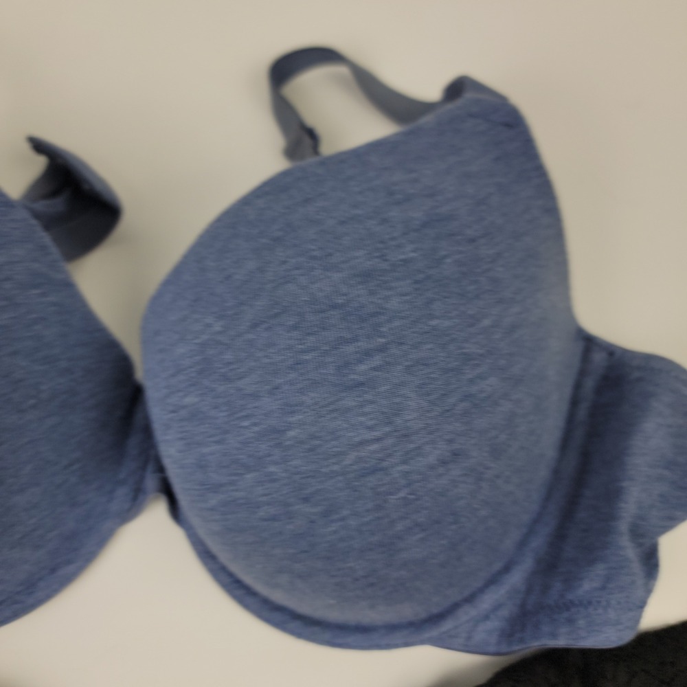 Auden & Anne Klein Underwire Bra Set 40C Blue Heathered Black Lace 2 Pack - Picture 4 of 8
